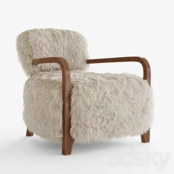 Runxi יטי כבש טרקלין הכורסה בסלון הכיסא בד עור מרופדים בסלון הבית ריהוט